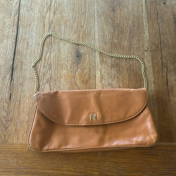 Niki Milano Italy Leather shoulder purse  3 pockets Vintage - Picture 1 of 10